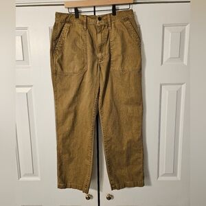 Men's Madewell Brown Cotton Casual Pants Flat Front Straight Leg.